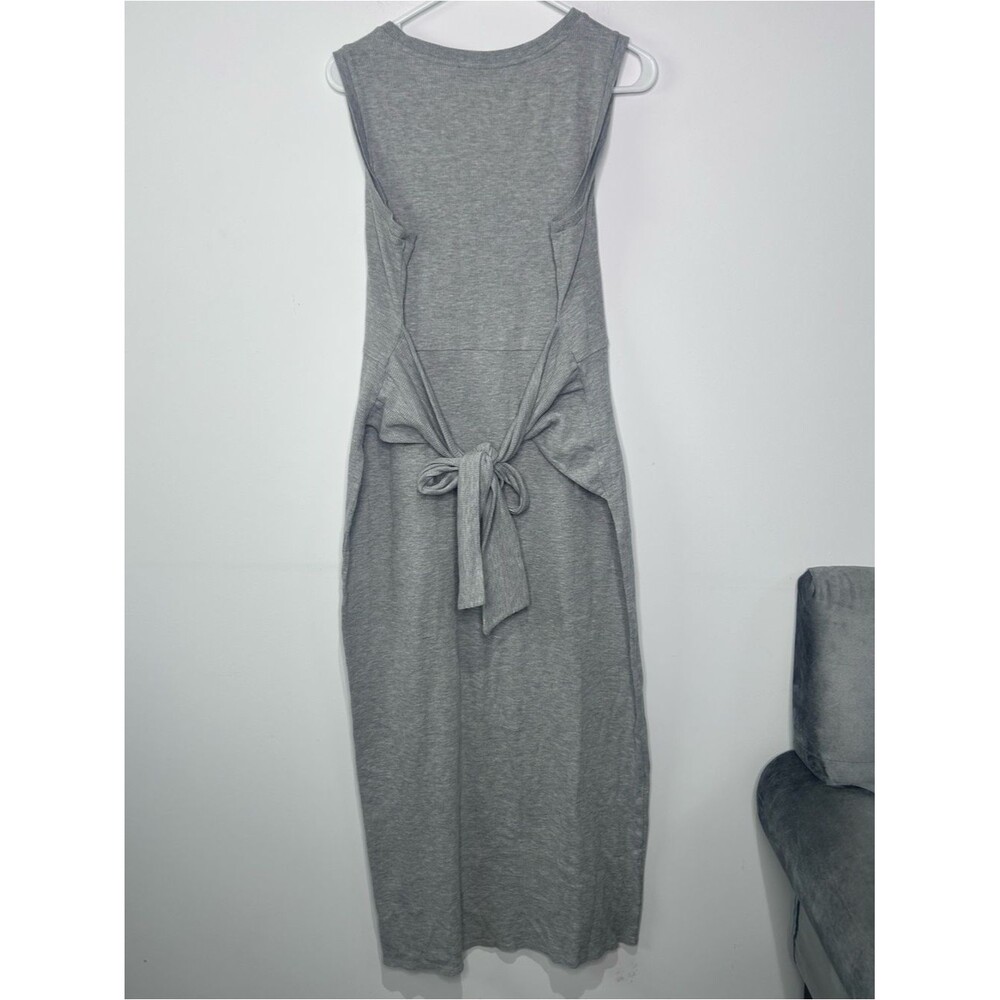 MICHAEL Michael Kors Gray Waffle Knit Sleeveless Tie Back Maxi Dress XL - Picture 10 of 10